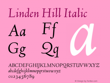 Linden Hill Italic Version 1.201图片样张