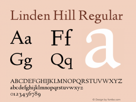 Linden Hill Regular Version 1.2 Font Sample