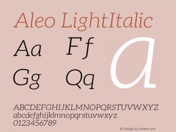 Aleo LightItalic Version 1.1图片样张