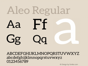 Aleo Regular Version 1.1 Font Sample