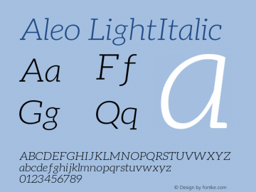 Aleo LightItalic Version 1.2.2图片样张