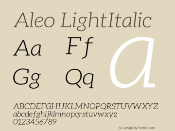Aleo LightItalic Version 1.2.2图片样张