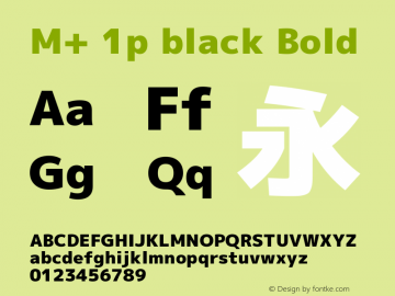 M+ 1p black Bold Version 1.040 Font Sample