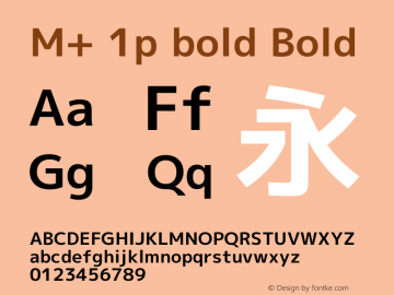 M+ 1p bold Bold Version 1.059 Font Sample