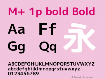 M+ 1p bold Bold Version 1.059.20150110 Font Sample