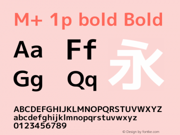 M+ 1p bold Bold Version 1.051 Font Sample