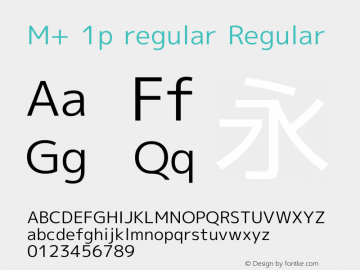 M+ 1p regular Regular Version 1.035 Font Sample