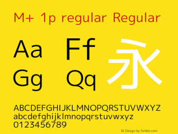 M+ 1p regular Regular Version 1.036 Font Sample