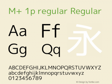 M+ 1p regular Regular Version 1.039 Font Sample