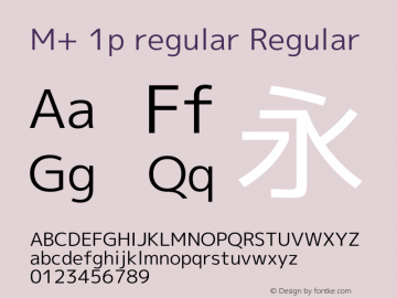 M+ 1p regular Regular Version 1.040 Font Sample