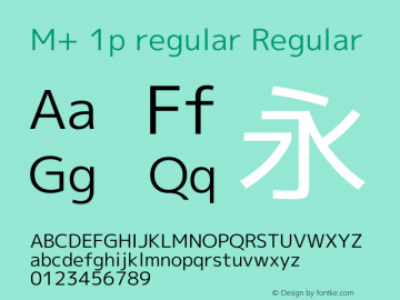 M+ 1p regular Regular Version 1.041 Font Sample