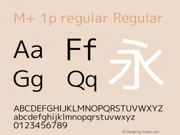 M+ 1p regular Regular Version 1.047 Font Sample