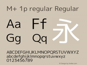 M+ 1p regular Regular Version 1.048 Font Sample