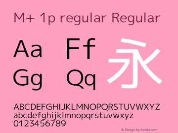 M+ 1p regular Regular Version 1.057 Font Sample