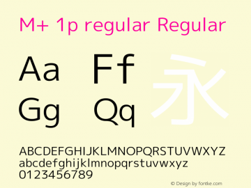 M+ 1p regular Regular Version 1.059 Font Sample