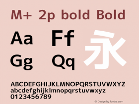 M+ 2p bold Bold Version 1.035 Font Sample