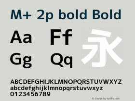 M+ 2p bold Bold Version 1.043 Font Sample