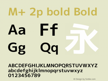 M+ 2p bold Bold Version 1.058.20140226 Font Sample