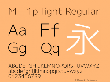 M+ 1p light Regular Version 1.059.20150529 Font Sample