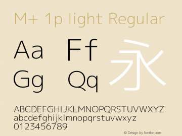 M+ 1p light Regular Version 1.060 Font Sample