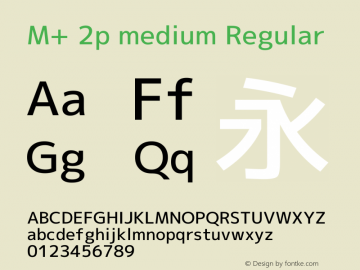 M+ 2p medium Regular Version 1.058.20140226 Font Sample