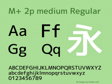 M+ 2p medium Regular Version 1.059.20150110 Font Sample