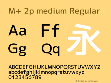 M+ 2p medium Regular Version 1.060 Font Sample