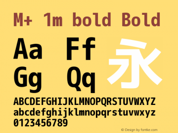 M+ 1m bold Bold Version 1.036 Font Sample