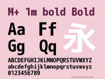 M+ 1m bold Bold Version 1.039 Font Sample