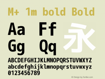 M+ 1m bold Bold Version 1.040 Font Sample
