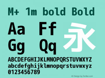 M+ 1m bold Bold Version 1.041 Font Sample