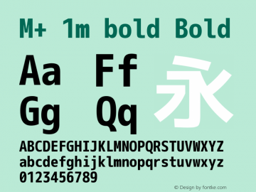 M+ 1m bold Bold Version 1.042 Font Sample