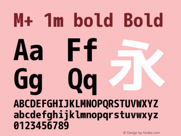 M+ 1m bold Bold Version 1.043 Font Sample