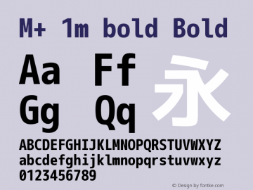 M+ 1m bold Bold Version 1.048 Font Sample