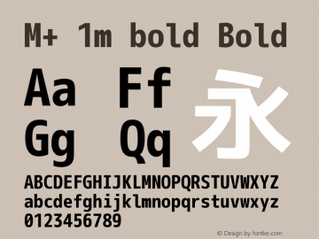 M+ 1m bold Bold Version 1.056 Font Sample