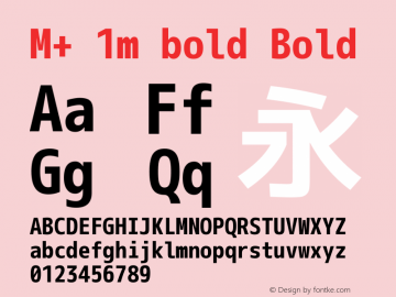 M+ 1m bold Bold Version 1.059 Font Sample