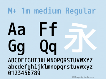 M+ 1m medium Regular Version 1.060 Font Sample