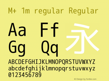 M+ 1m regular Regular Version 1.035 Font Sample
