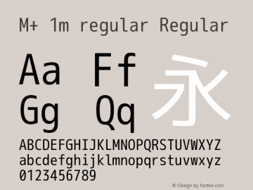 M+ 1m regular Regular Version 1.036 Font Sample