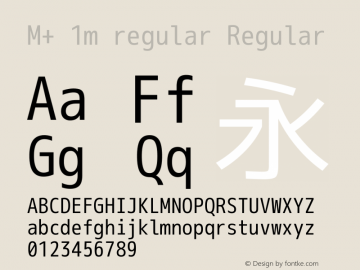 M+ 1m regular Regular Version 1.040 Font Sample