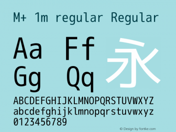M+ 1m regular Regular Version 1.041 Font Sample