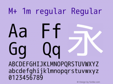 M+ 1m regular Regular Version 1.042 Font Sample