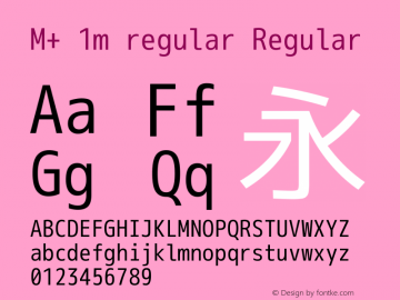 M+ 1m regular Regular Version 1.043 Font Sample