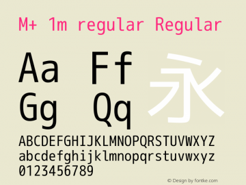 M+ 1m regular Regular Version 1.047 Font Sample