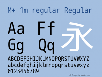 M+ 1m regular Regular Version 1.048 Font Sample