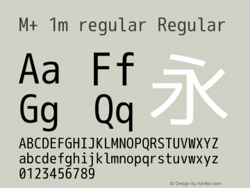 M+ 1m regular Regular Version 1.056 Font Sample