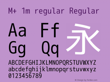 M+ 1m regular Regular Version 1.058.20140226 Font Sample