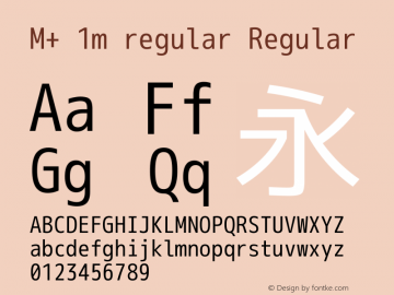 M+ 1m regular Regular Version 1.059.20150110 Font Sample