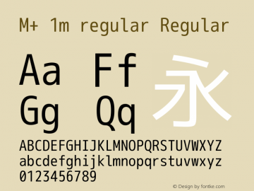 M+ 1m regular Regular Version 1.051 Font Sample