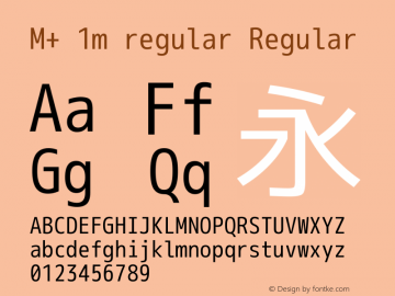 M+ 1m regular Regular Version 1.059.20150529 Font Sample